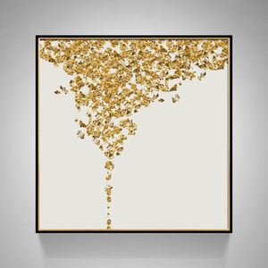 現(xiàn)代簡約客廳裝飾畫 抽象風格臥室床頭掛畫  晶瓷畫 金色年華